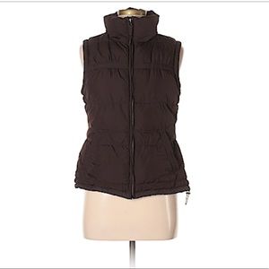 American Eagle chocolate brown puffy vest - size S